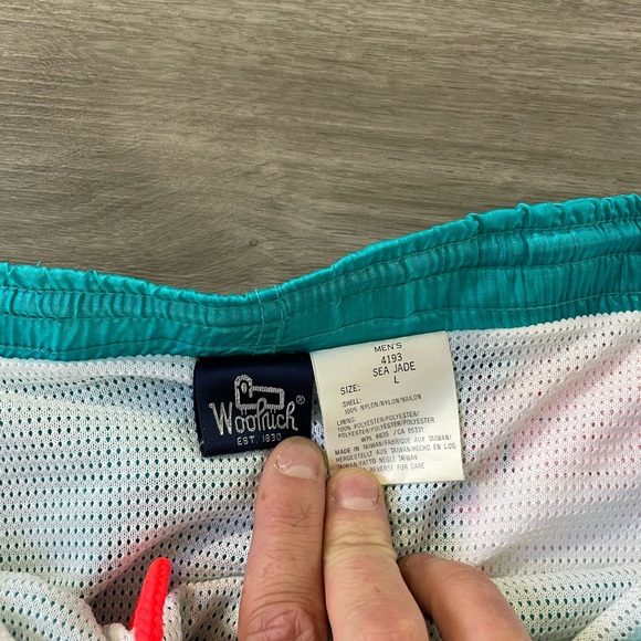 Vintage Woolrich Mens Swim Trunks Nylon Shorts Sea Jade Large Ripstop - Picture 5 of 6